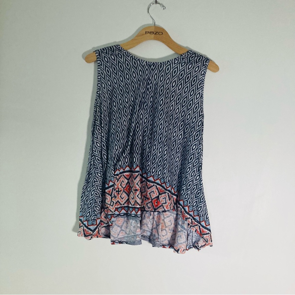 Live And Let Live Size Medium Pattern Orange & Bl… - image 3